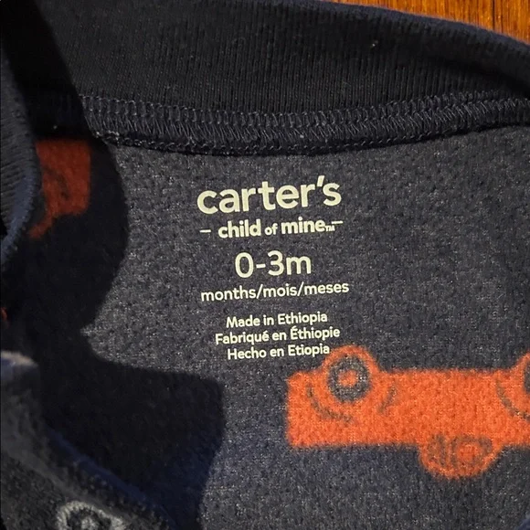 Carter's Dark Blue Car Pattern Footie - Picture 2 of 2
